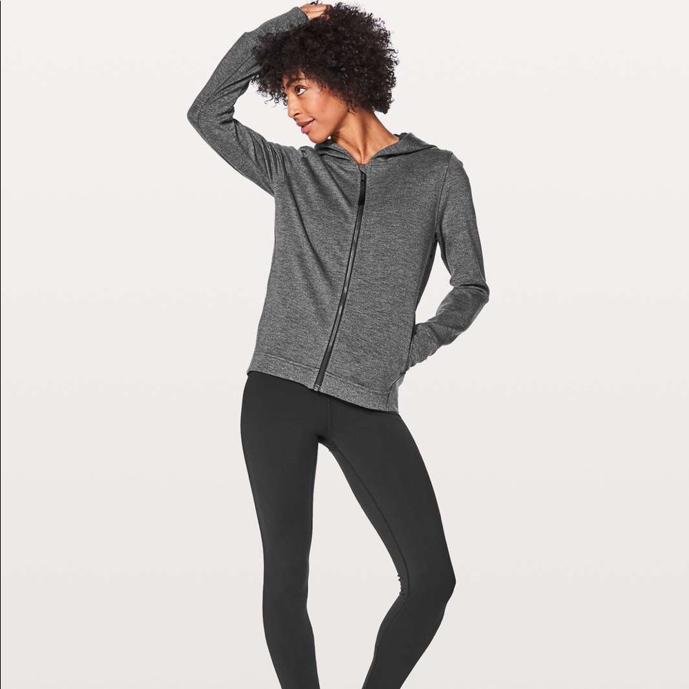 Lululemon city trek jacket heathered black 8